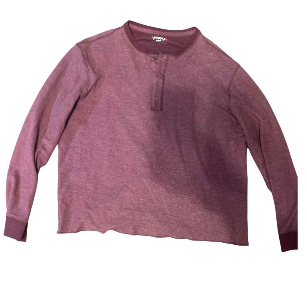 UntuckIt Shirt LONG SLEEVE V NECK Heavyweight LG  Wrinkle Free